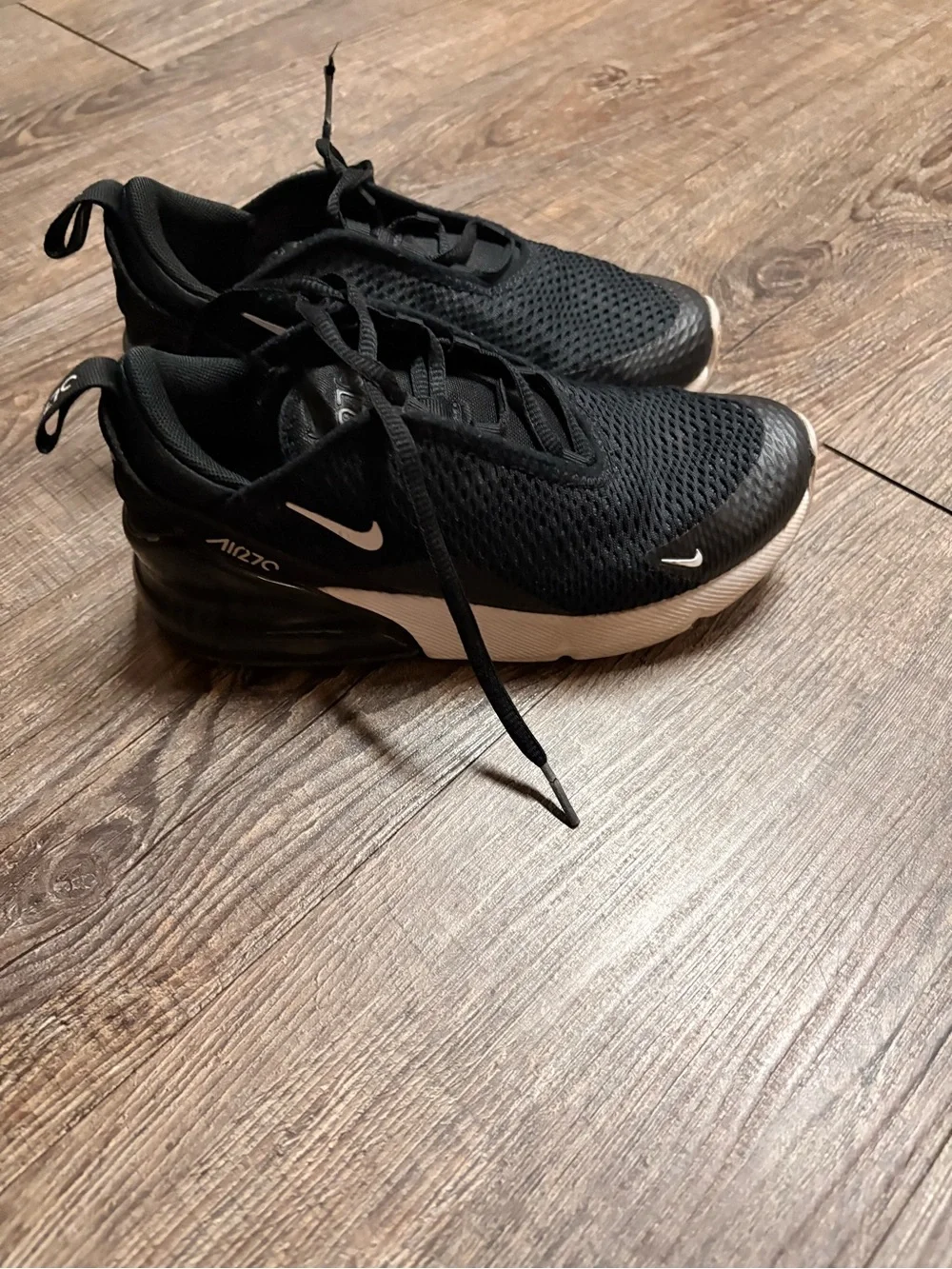 Nike Kids Black Mesh Sneakers with White Soles